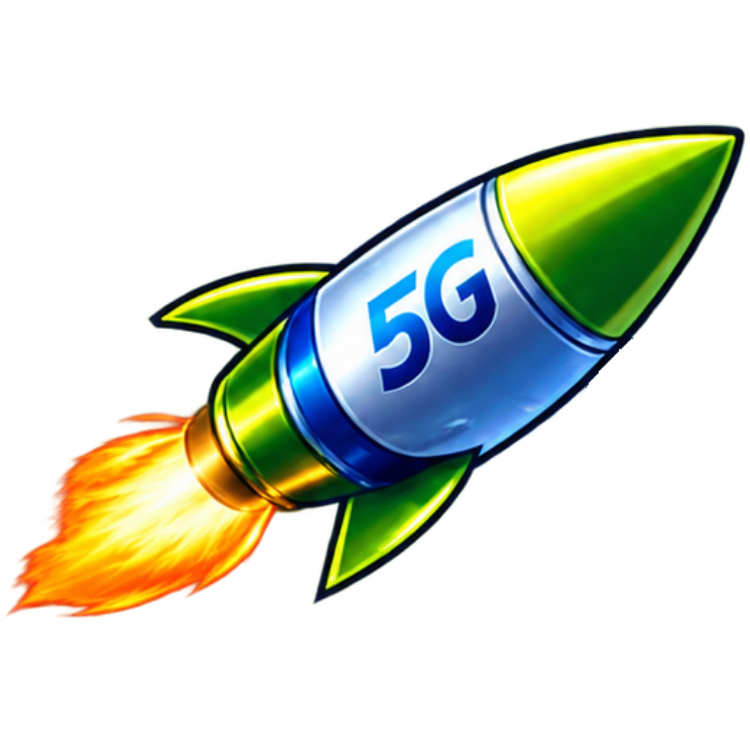 5G Rocket launching through the clouds